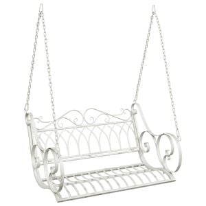 vidaXL Banc Balan&ccedil;oire Acier 109 x 75 x 59 cm Blanc antique
