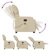 vidaXL Fauteuil inclinable de massage &eacute;lectrique cr&egrave;me tissu