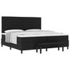 vidaXL Lit &agrave; ressorts avec matelas Noir 200 x 200 cm tissu