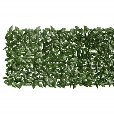 vidaXL Écran de balcon avec feuilles vert foncé 300x75 cm