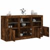 vidaXL Buffet avec lumières LED chêne fumé 123x37x67 cm