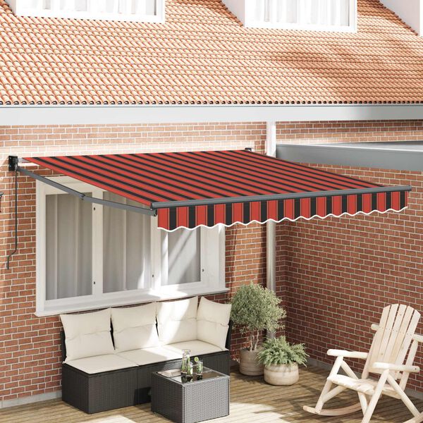 vidaXL Auvent R&eacute;tractable Orange et marron 300 x 250 cm