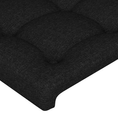 vidaXL Tête de lit à LED Noir 90x5x118/128 cm Tissu