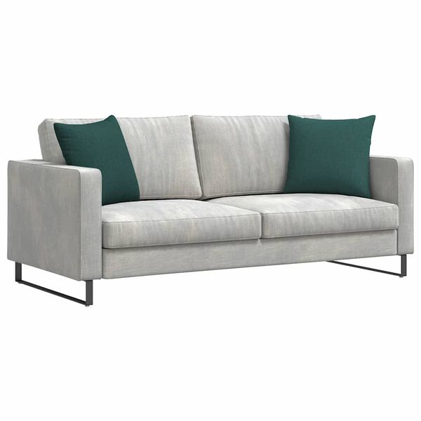 vidaXL Coussins de canap&eacute; 2 pcs Vert fonc&eacute; 45 x 45 cm tissu