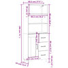 vidaXL Buffet haut Blanc 69,5x34x180 cm Bois d'ing&eacute;nierie