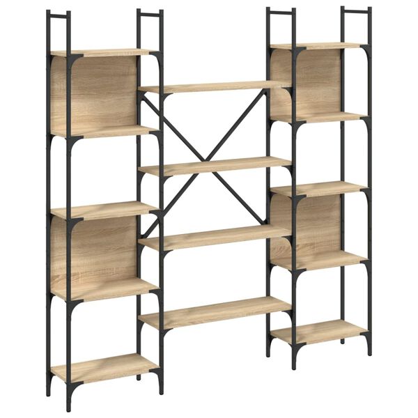 vidaXL Biblioth&egrave;que ch&ecirc;ne sonoma 155,5x24x166,5 cm bois d'ing&eacute;nierie