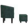 vidaXL Fauteuil avec repose-pied vert fonc&eacute; velours