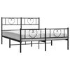 vidaXL Cadre de lit métal sans matelas avec pied de lit noir 120x190cm