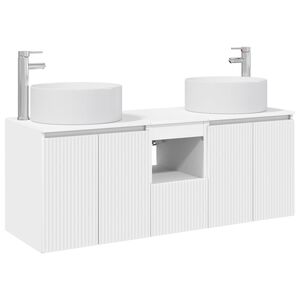 vidaXL Ensemble d'armoire de salle de bain 3 pc Blanc