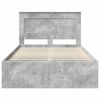 vidaXL Cadre de lit avec tiroir Gris B&eacute;ton 135 x 190 cm Pin massif