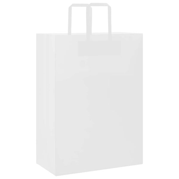vidaXL Sacs en papier 250 pcs avec poign&eacute;es blanc 32x17x44 cm