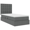 vidaXL Lit avec rangement et LED Gris fonc&eacute; 100 x 200 cm Polyester