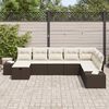 vidaXL Ensemble de canap&eacute; de jardin 8 pcs Marron Poly rotin