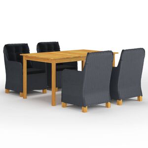 vidaXL Ensemble &agrave; manger de jardin 5 pcs Gris fonc&eacute;