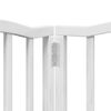 vidaXL Barri&egrave;re pour chiens et porte 6 panneaux blanc bois de peuplier