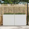 vidaXL Lits sur&eacute;lev&eacute;s de jardin et 4 pots 2 pcs R&eacute;sine tress&eacute;e Blanc