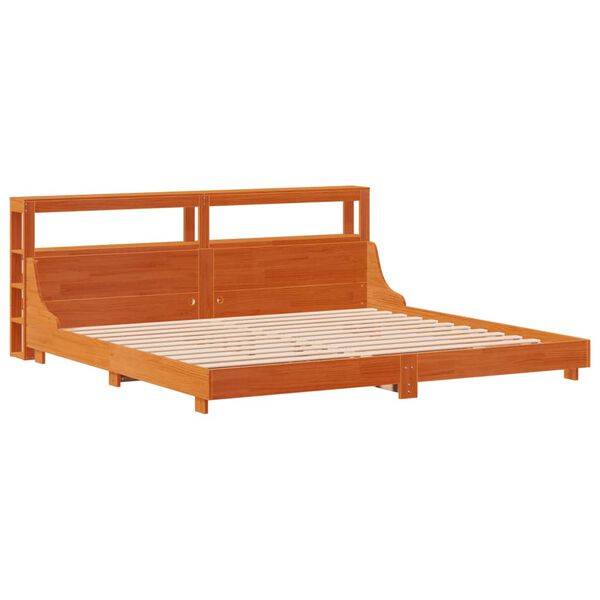 vidaXL Cadre de lit sans matelas cire marron 200x200cm bois pin massif