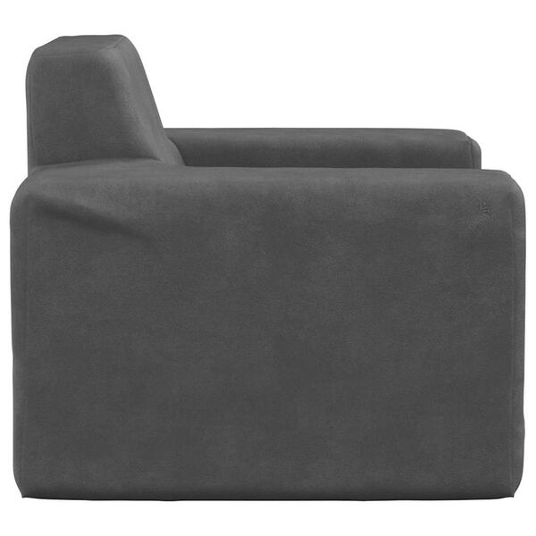 vidaXL Canap&eacute; pour enfants Anthracite Peluche douce