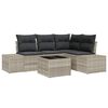 vidaXL Ensemble de canap&eacute; de jardin 5 pc Gris clair polyrotin
