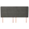 vidaXL T&ecirc;te de lit avec oreilles Gris fonc&eacute; 203x23x118/128 cm Velours