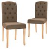 vidaXL Chaises &agrave; manger lot de 2 marron tissu