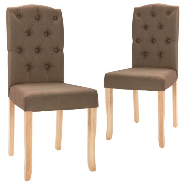 vidaXL Chaises &agrave; manger lot de 2 marron tissu
