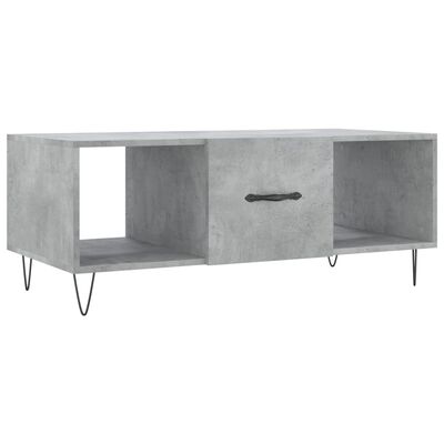 vidaXL Table basse gris béton 102x50x40 cm bois d'ingénierie