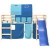 vidaXL Lit mezzanine enfants avec tunnel sans matelas bleu 80x200 cm