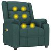 vidaXL Fauteuil de massage Vert fonc&eacute; Tissu