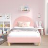 vidaXL Cadre de lit pour enfants avec t&ecirc;te de lit Rose 90 x 200 cm