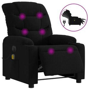 vidaXL Fauteuil de massage inclinable &eacute;lectrique Noir Tissu