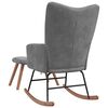 vidaXL Chaise &agrave; bascule avec repose-pied Gris fonc&eacute; Velours
