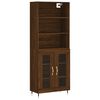 vidaXL Buffet haut Ch&ecirc;ne marron 69,5x34x180 cm Bois d'ing&eacute;nierie