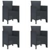vidaXL Chaise de jardin 4 pc Anthracite Polypropyl&egrave;ne