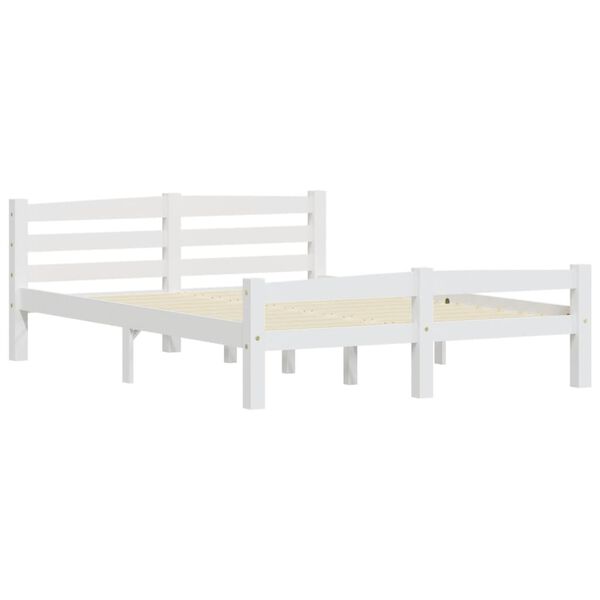vidaXL Cadre de lit sans matelas blanc bois de pin massif 140x200 cm