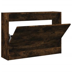 vidaXL Armoire &agrave; chaussures ch&ecirc;ne fum&eacute; 80x21x57 cm bois ing&eacute;nierie