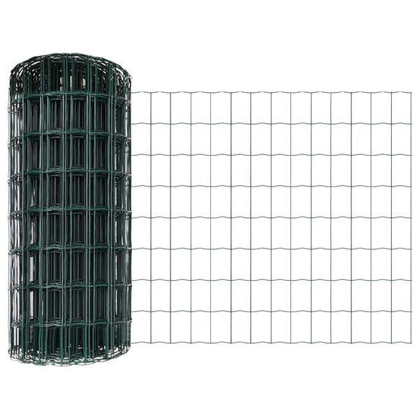 vidaXL Cl&ocirc;ture Euro Vert 0,8 x 25 m Fer rev&ecirc;tu de PVC
