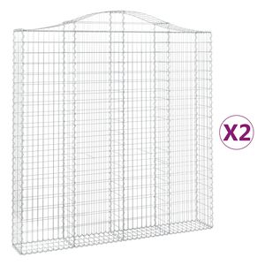 vidaXL Paniers &agrave; gabions arqu&eacute;s 2 pcs 200x30x200/220 cm fer galvanis&eacute;