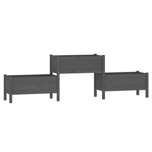 vidaXL Jardini&egrave;re Gris 245,5x44x75 cm Bois massif de pin