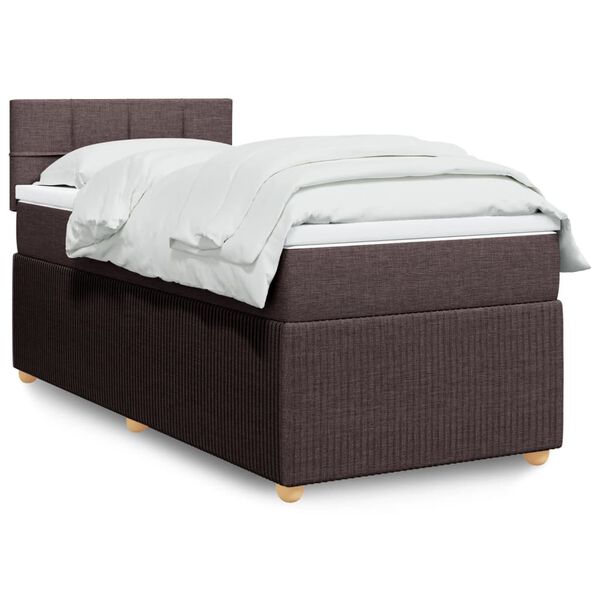 vidaXL Sommier à lattes de lit avec matelas Marron foncé 100x200 cm