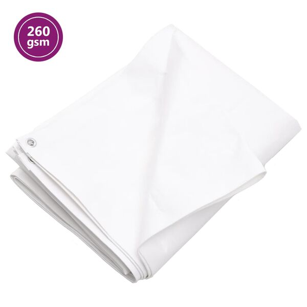 vidaXL B&acirc;che 260 g/m&sup2; 8x8 m Blanc PEHD