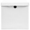 vidaXL Bo&icirc;tes de rangement avec couvercle 10pcs Blanc 32x32x32cm Tissu