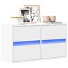 vidaXL Meuble TV mural avec lumi&egrave;res LED blanc 80x31x45 cm