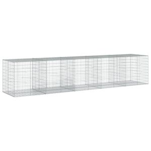 vidaXL Panier gabion avec couvercle 500x100x100 cm fer galvanis&eacute;