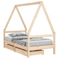 vidaXL Cadre de lit pour enfant et tiroirs 80x160cm bois de pin massif