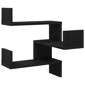 vidaXL &Eacute;tag&egrave;re Murale Montage mural Ch&ecirc;ne noir 40 x 40 x 49,5 cm
