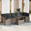 vidaXL Ensemble de canap&eacute; de jardin avec coussin 8 pcs Gris Poly rotin