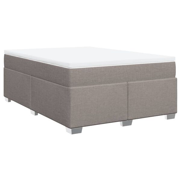 vidaXL Sommier &agrave; lattes de lit avec matelas Taupe 160x200 cm Tissu