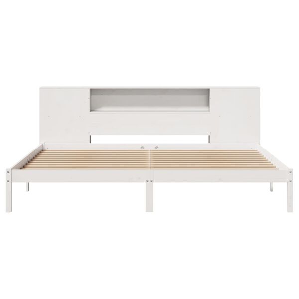vidaXL Lit bibliothèque sans matelas blanc 180x200 cm bois pin massif