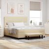 vidaXL Lit &agrave; ressorts avec matelas Cr&egrave;me 180 x 200 cm tissu